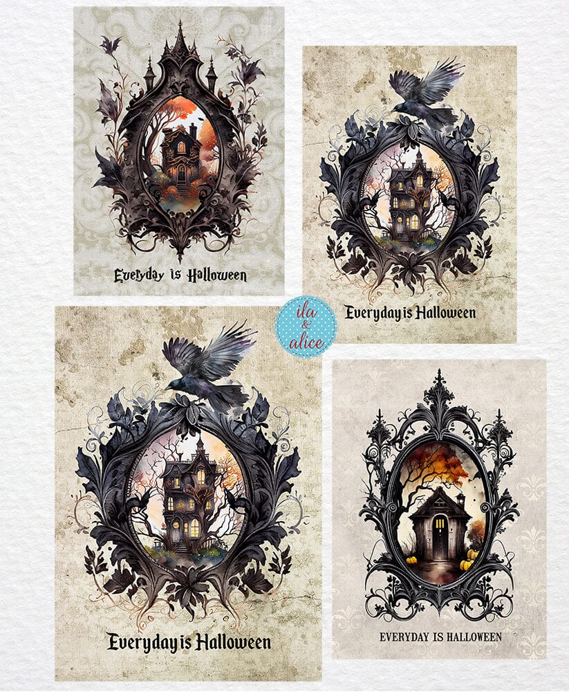 Ensemble de cartes postales de la maison hantée « Every Day is Halloween »
