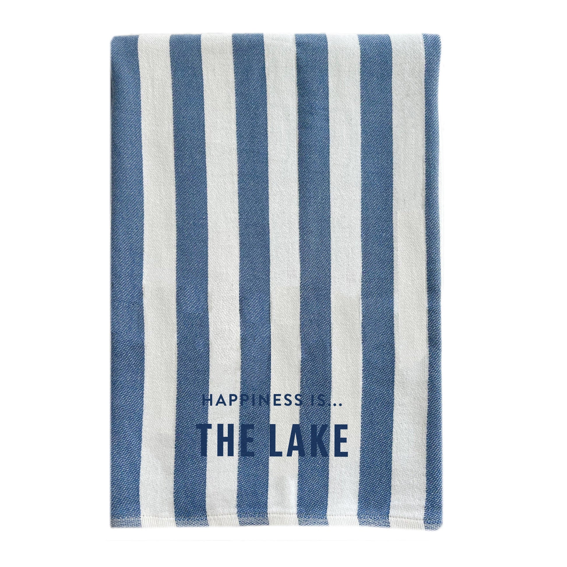 Everywhere Towel: Lake, Stripe Blue