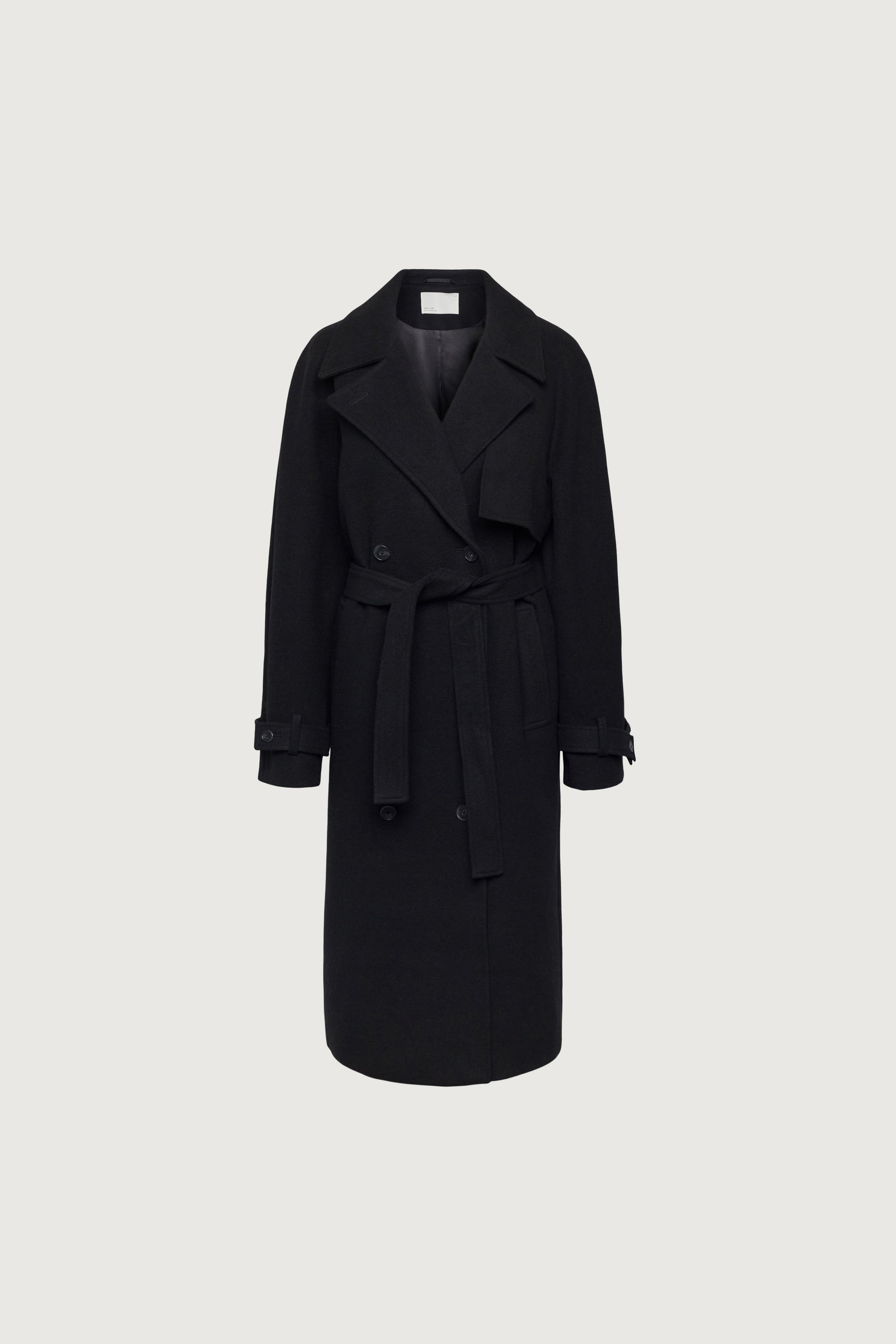 TRENCH-COAT EN LAINE MÉLANGÉE