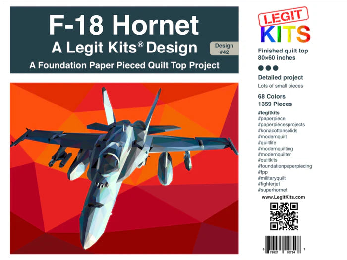 KITS LÉGITIMES, Kit de courtepointe F-18 Hornet (tissu uniquement)