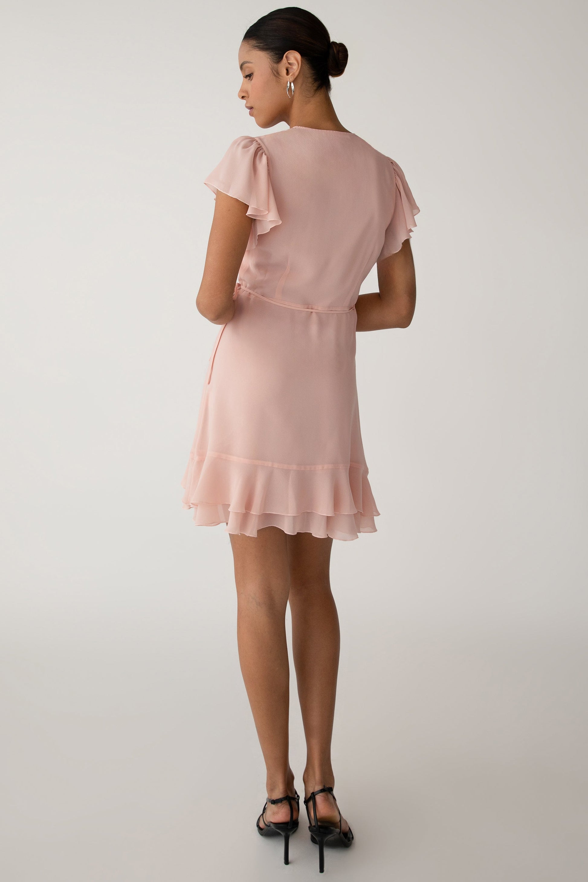 ROBE MINI PORTEFEUILLE AVEC OURLET À VOLANTS
