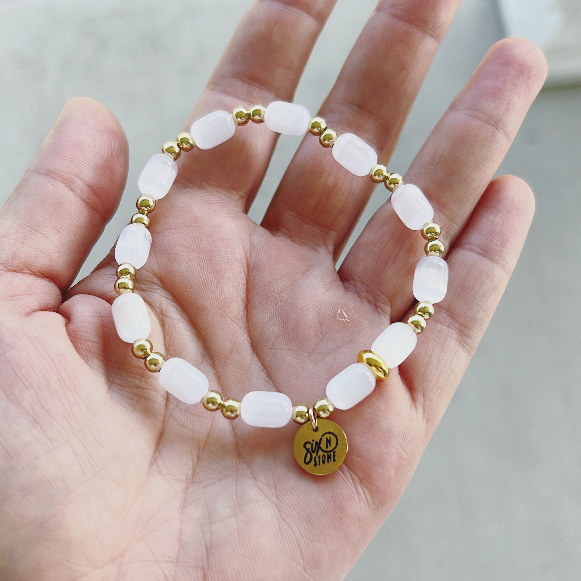 Bracelet d'équilibre en sélénite et hématite