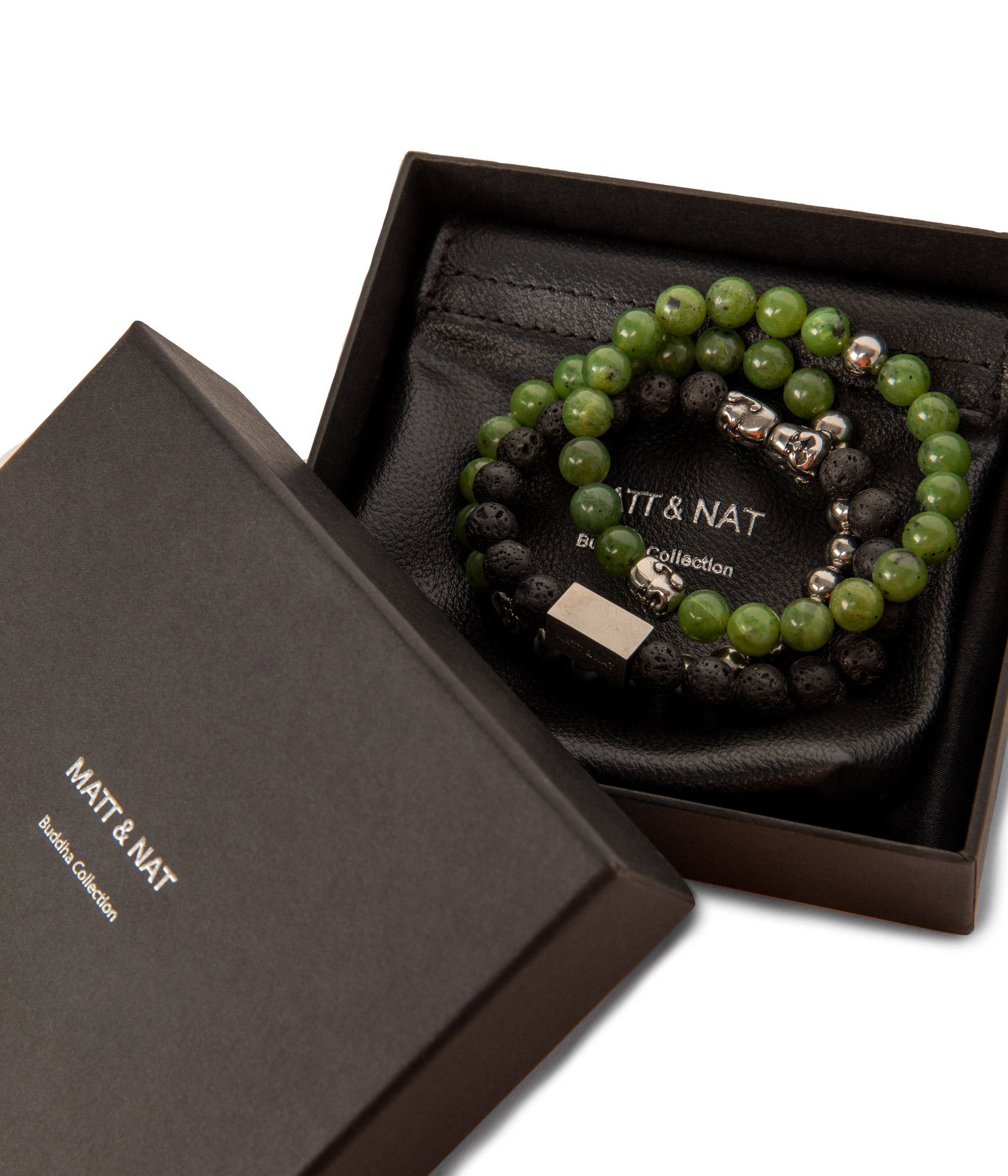 Bracelet LAUGHING en perles et breloques vertes
