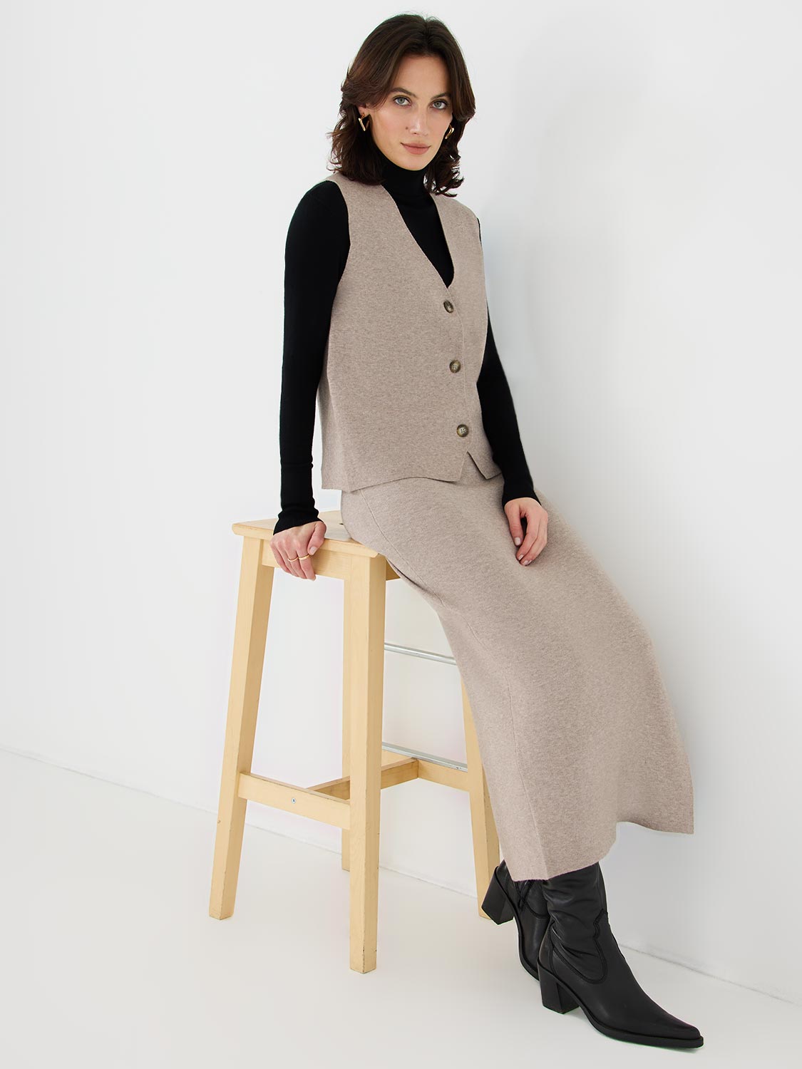Jupe crayon en tricot pull