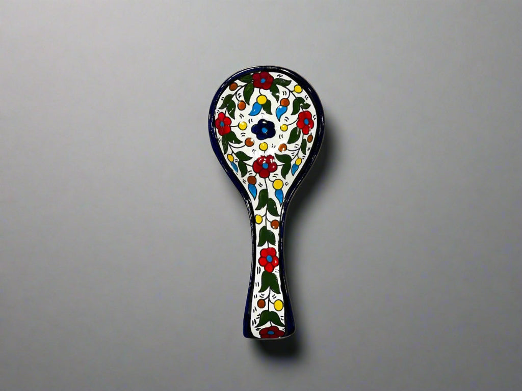 Handcrafted Ceramic Spoon Rest – Wide Mouth Size | Multiple Patterns