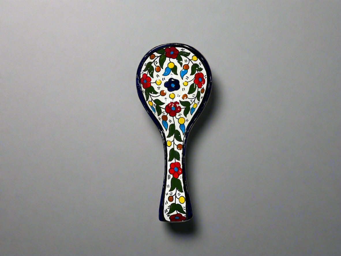 Handcrafted Ceramic Spoon Rest – Wide Mouth Size | Multiple Patterns