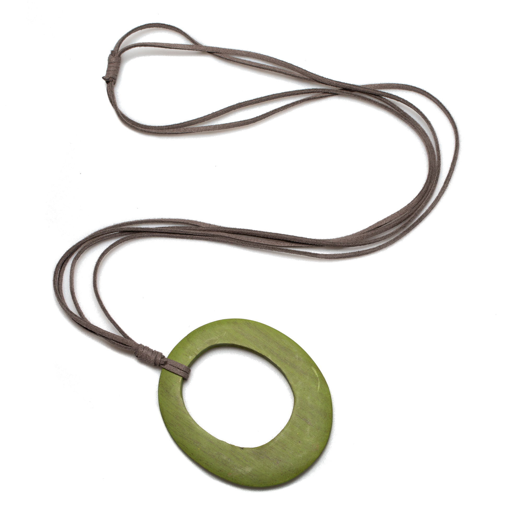 Simple Oval Pendant On Suede