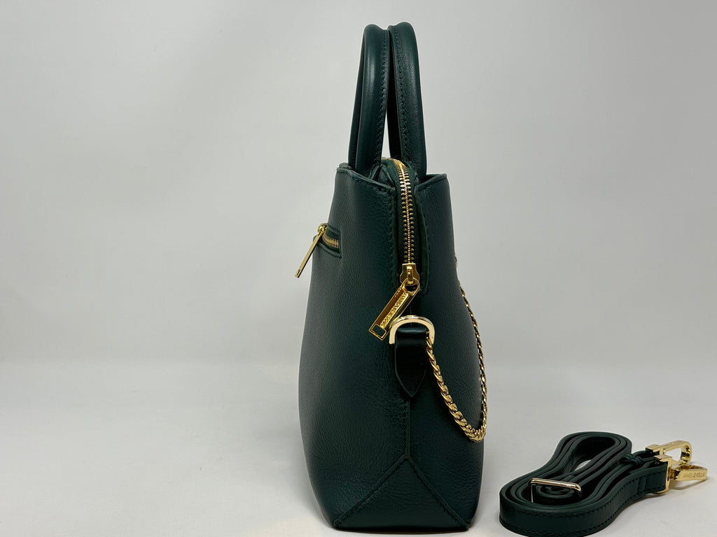 Sac à Main en Cuir Dark Green, Miranda