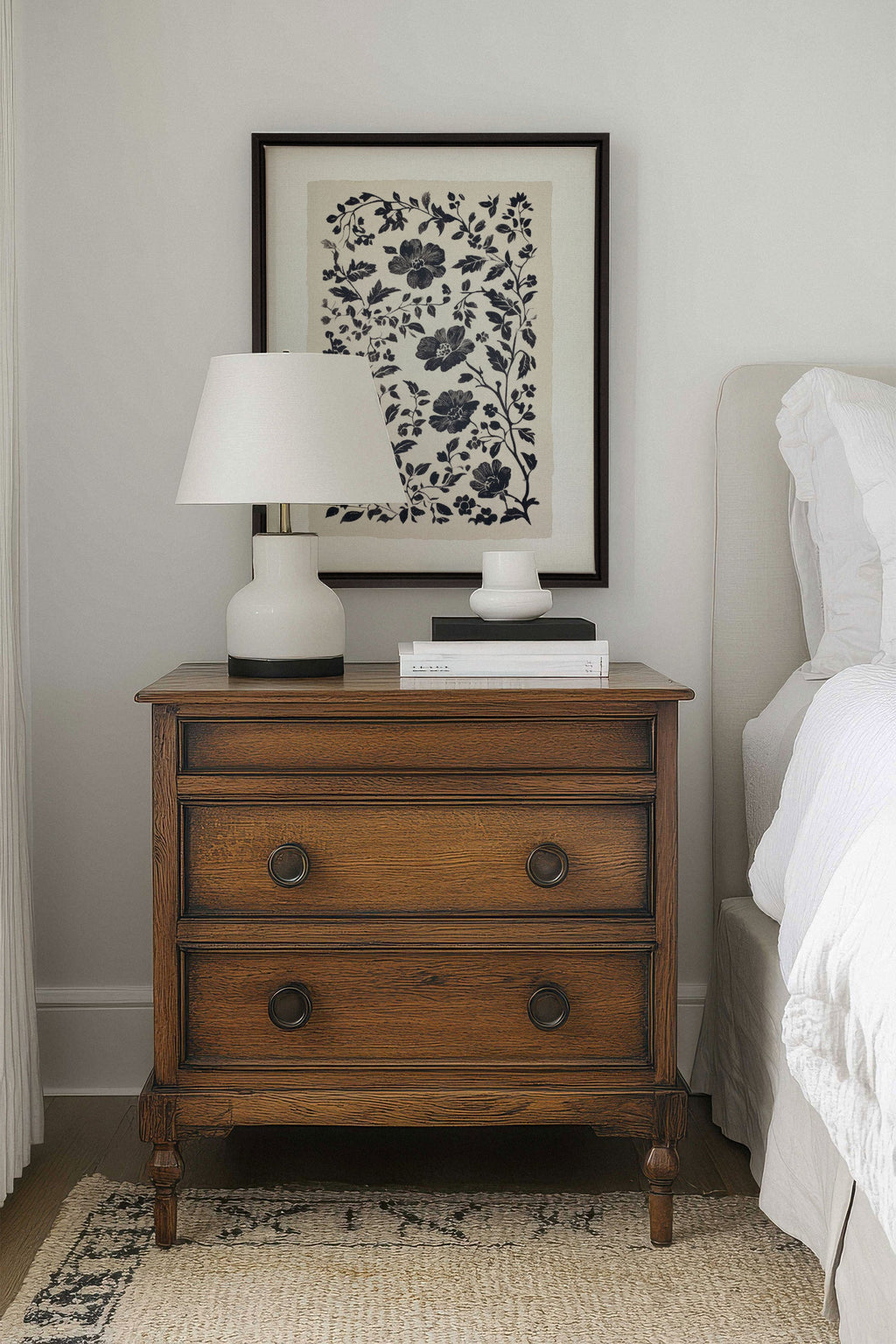 Floral Shadow, Stretched Canvas Artwork