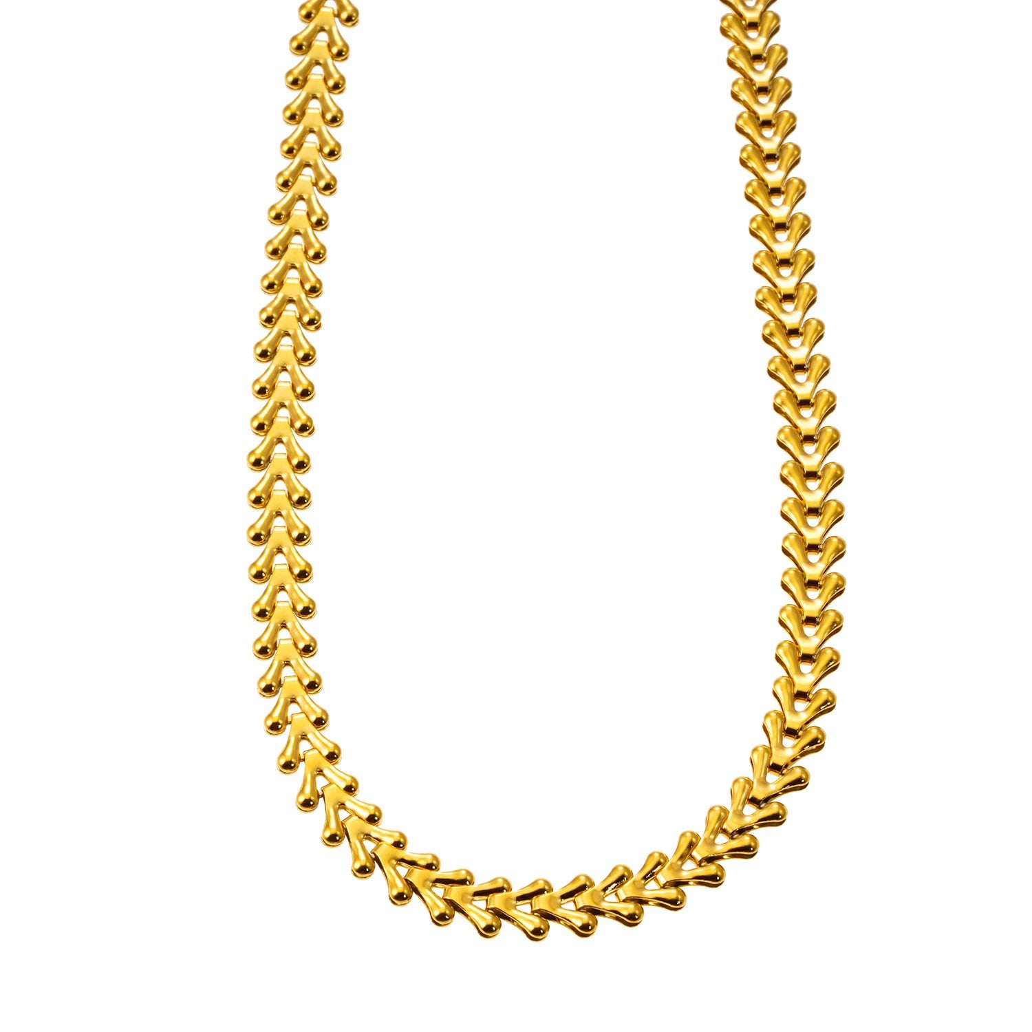 FRANKIE:  Vintage-Inspired Linked Abstract Crest Chain Necklace