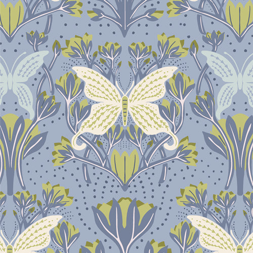 AGF Fresh Linen; Butterfly Reflection Dusk, 1/4 yard