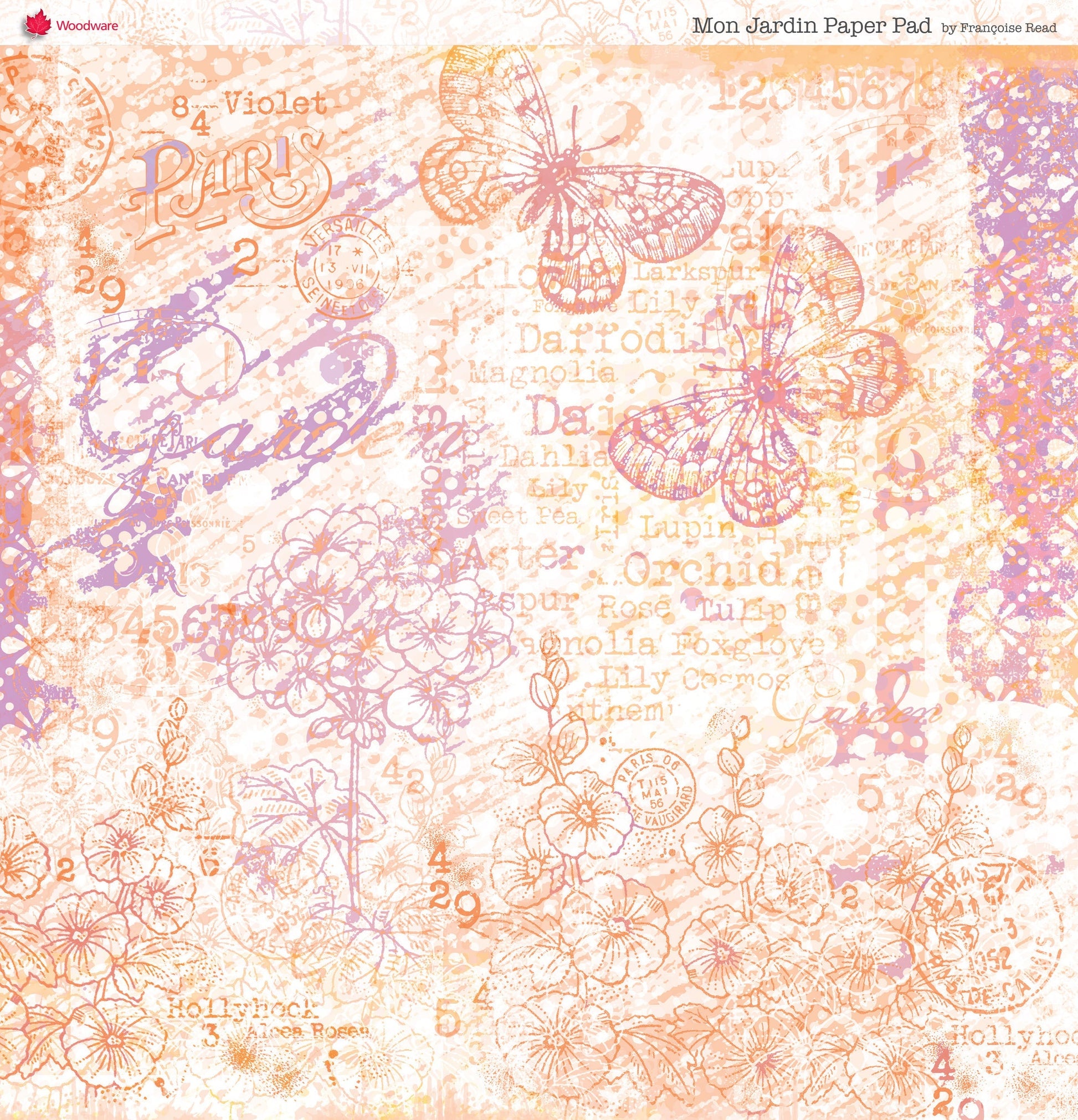 Woodware Francoise Read Mon Jardin 8 in x 8 in Paper Pad