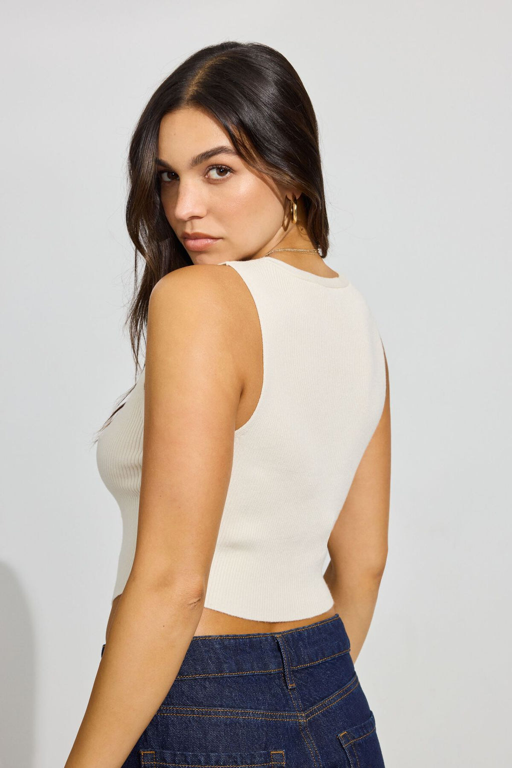 Gilet à col en V nu