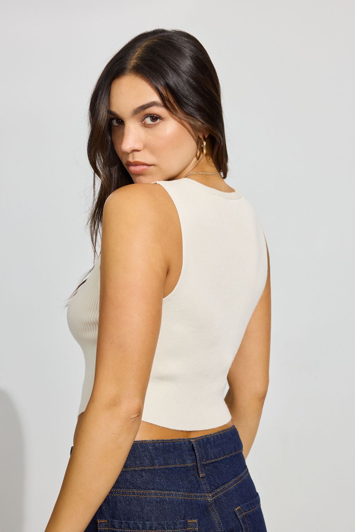 Gilet à col en V nu