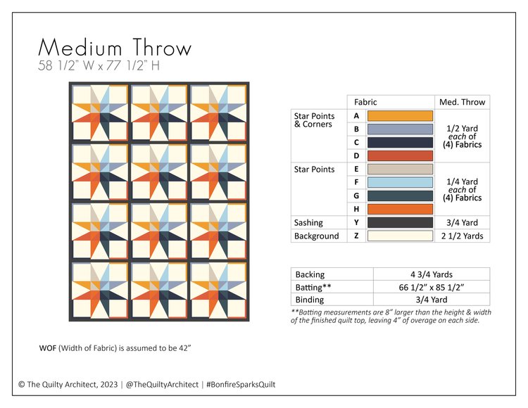 Kit de courtepointe Bonfire Sparks - Version couverture
