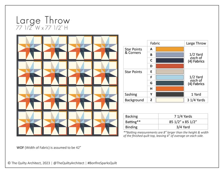 Kit de courtepointe Bonfire Sparks - Version couverture