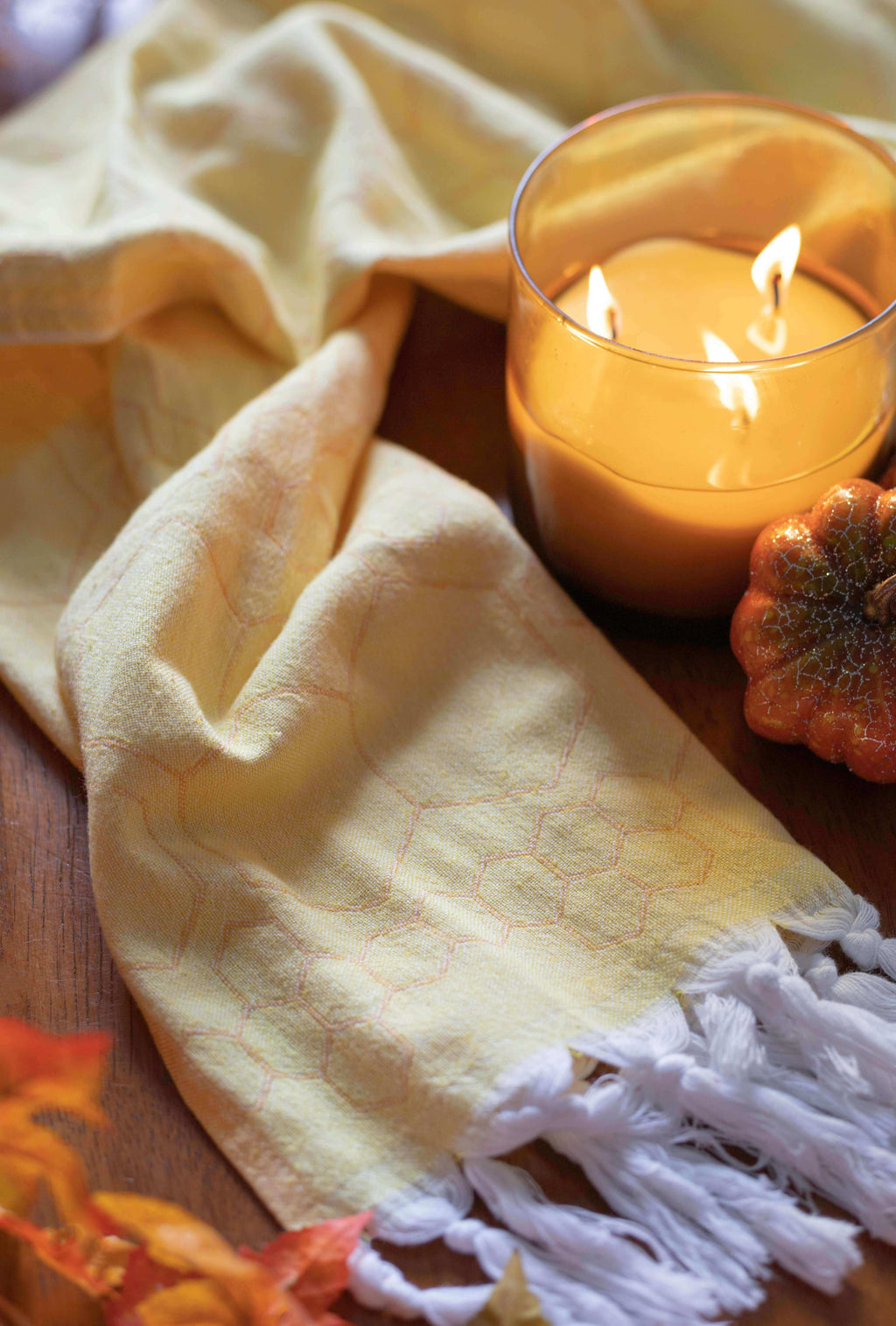 Turkish Towels Canada | Hand Towel | Yellow + Orange