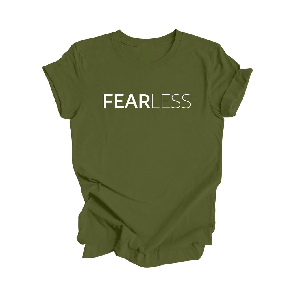 Fear Less - Positive Quote Shirt, Inspirational Shirt, Motivational Shirt, Fearless Shirts, Brave T-shirt, Gift For Her, Gift For Him - Inspired X