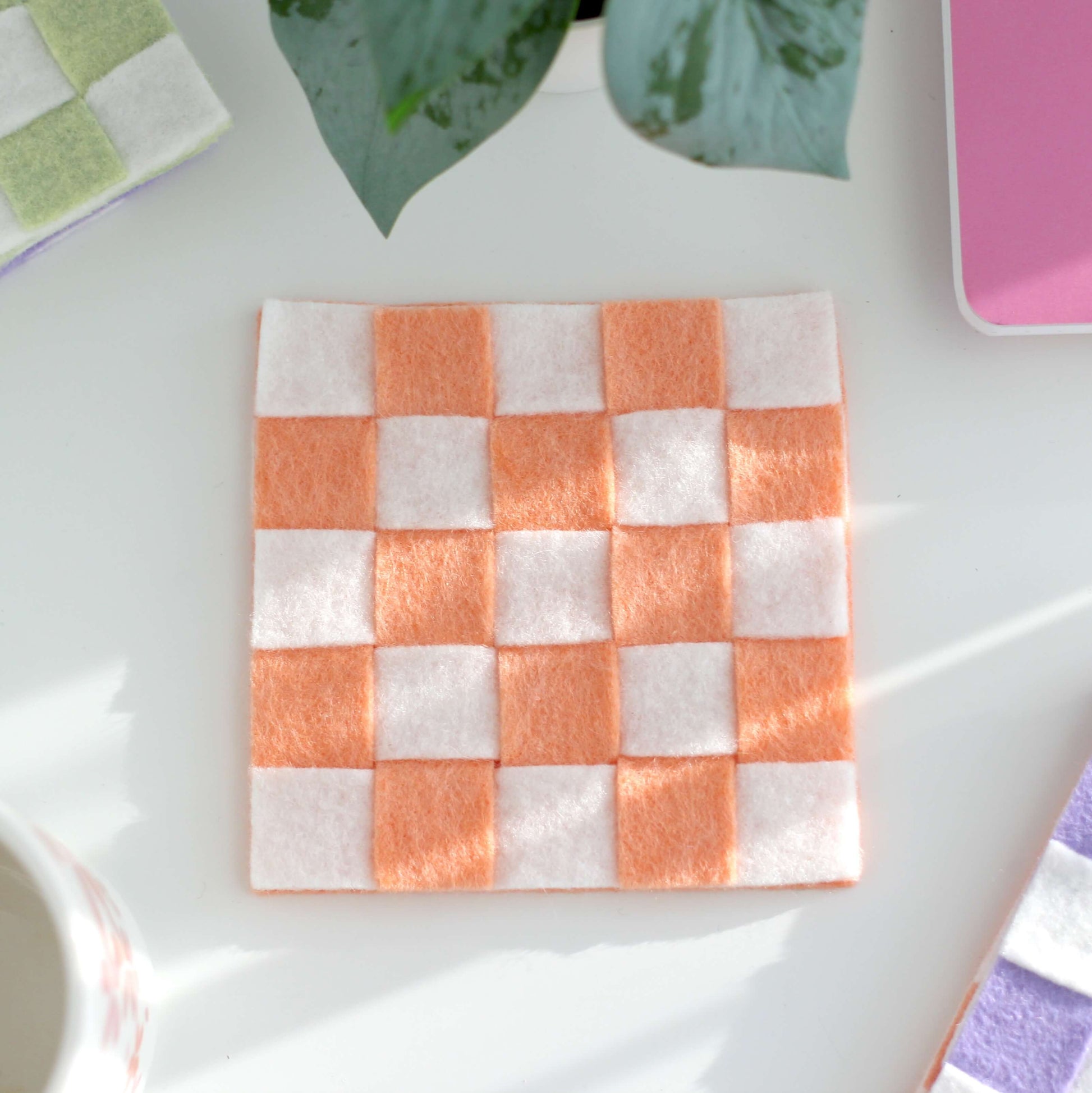 Felt Checkered Coasters