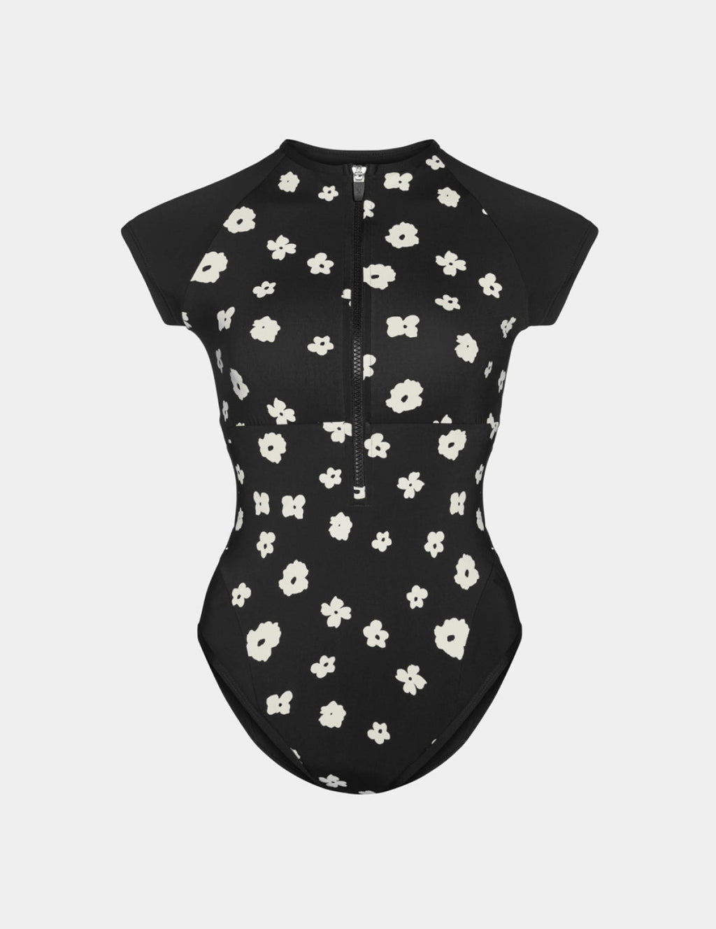 Leakproof Cap-Sleeve One Piece Swimsuit - Color Block
