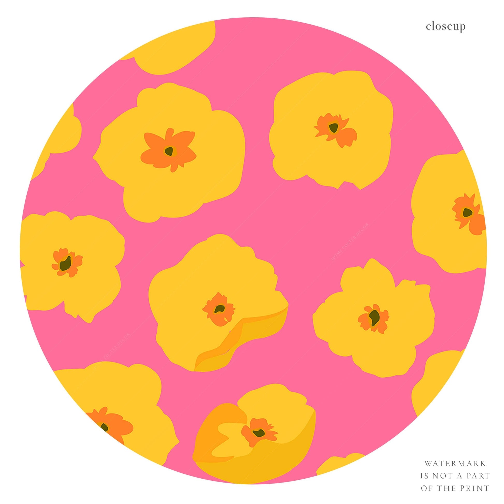California Flower Market Print – Golden Poppy Floral Wall Art Poster