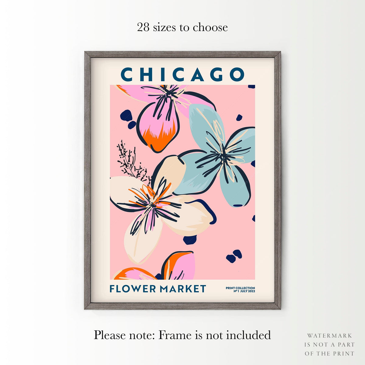 Chicago Flower Market Print – Colorful Floral Poster Wall Art Decor