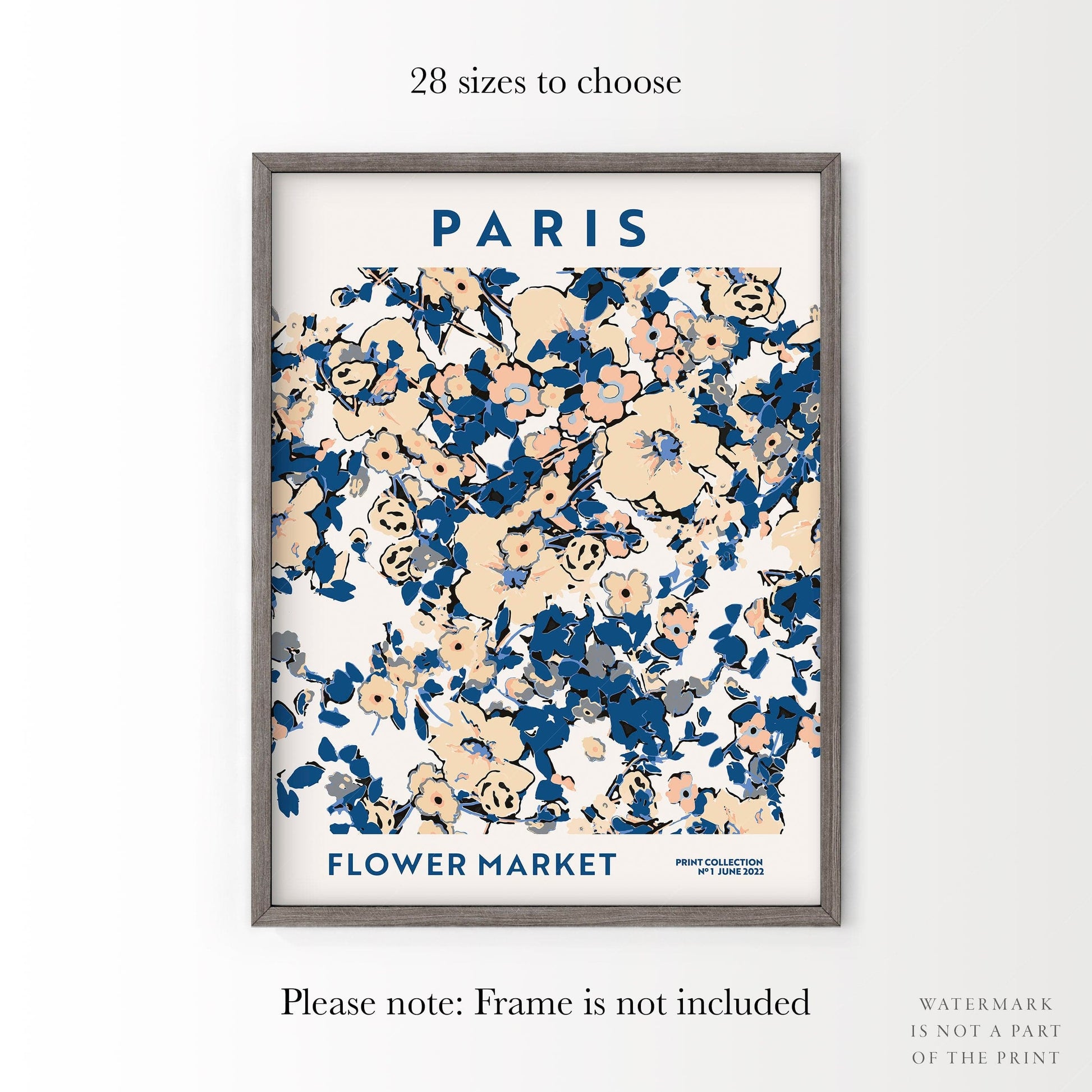 Paris Flower Market Print – Floral Wall Art Poster for Chic Interiors