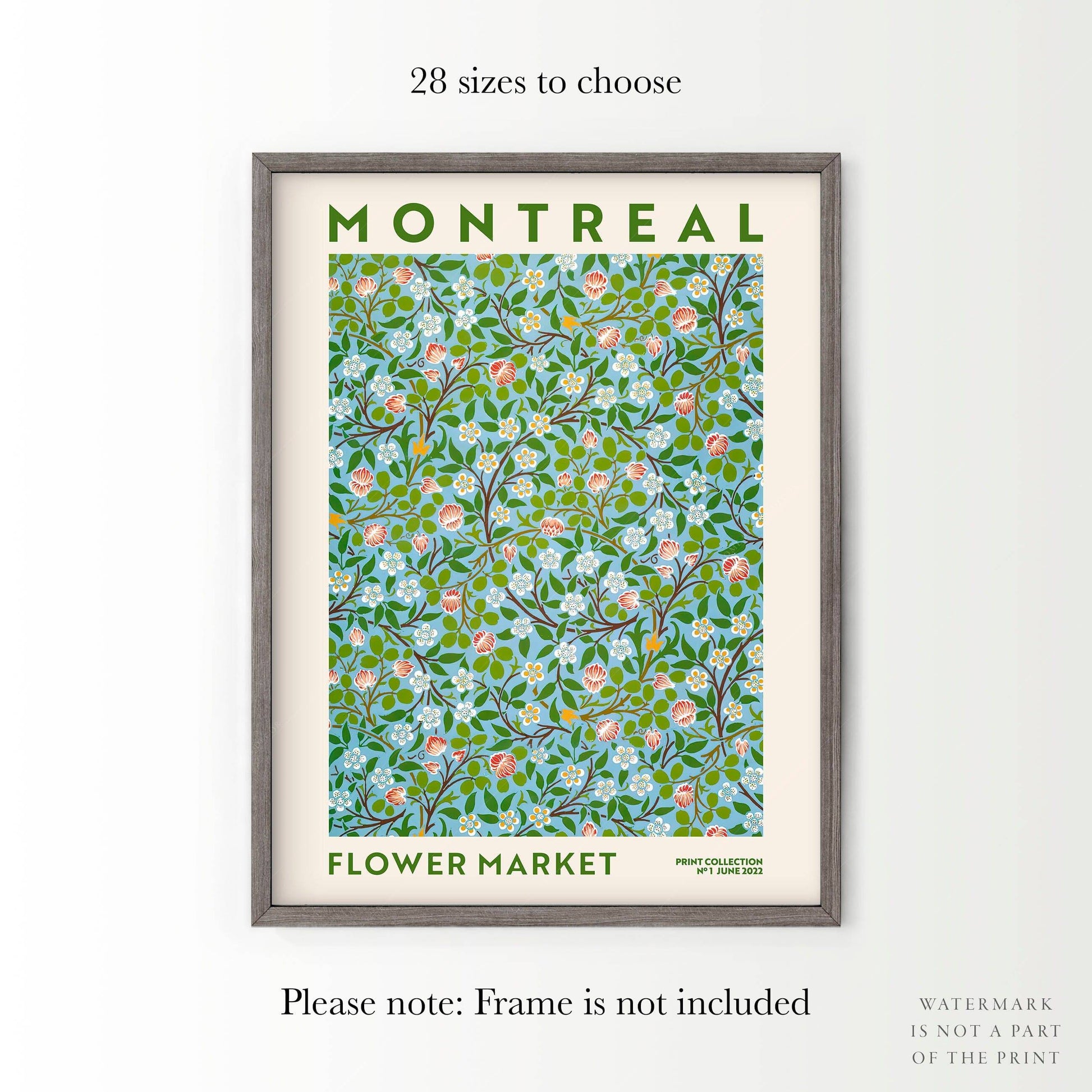 Montreal Flower Market Print – Botanical Wall Art Floral Poster