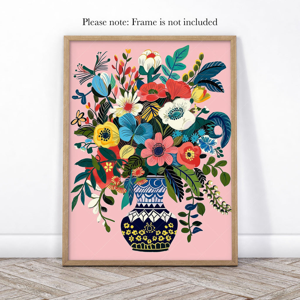 Floral Blooms Triptych Art Print Set – Vibrant Botanical Wall Decor