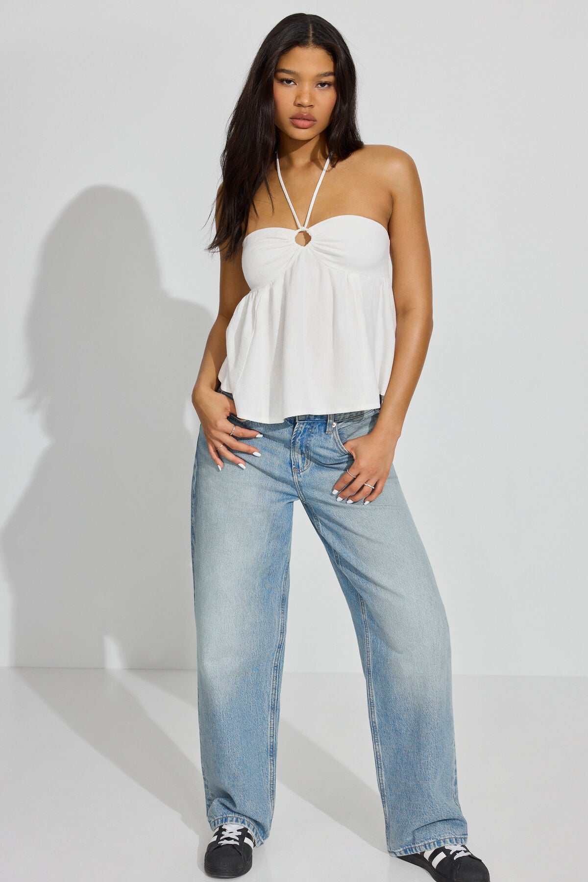 Caraco nuisette dos nu en lin