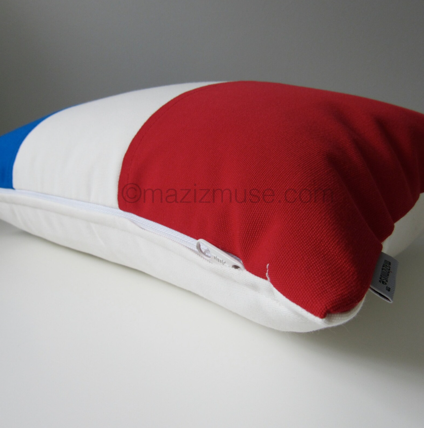 Housse de coussin décorative drapeau français, coussins d'extérieur Sunbrella® 