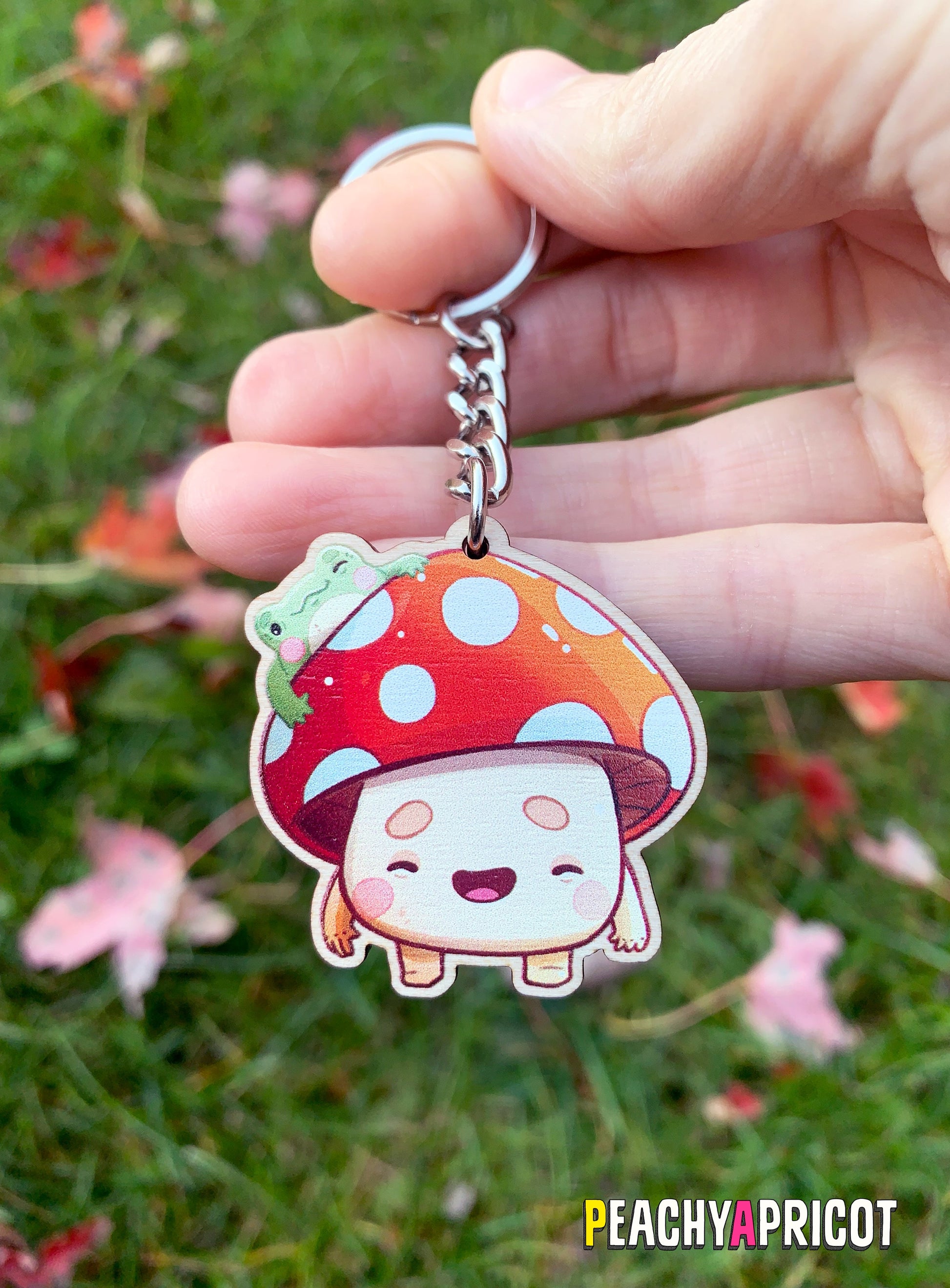 Frog and Mushroom Keychain