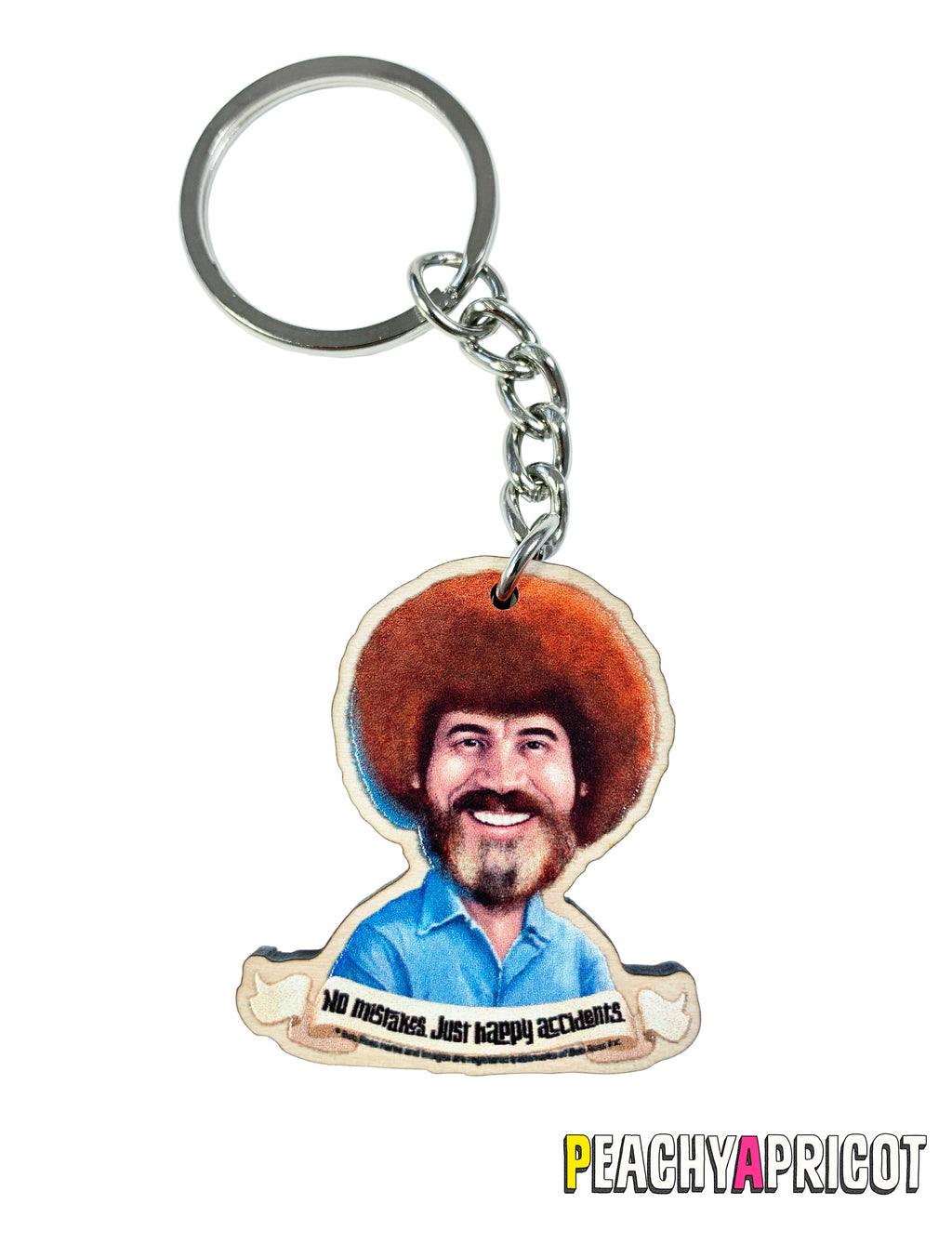 Porte-clés Bob Ross Happy Accidents
