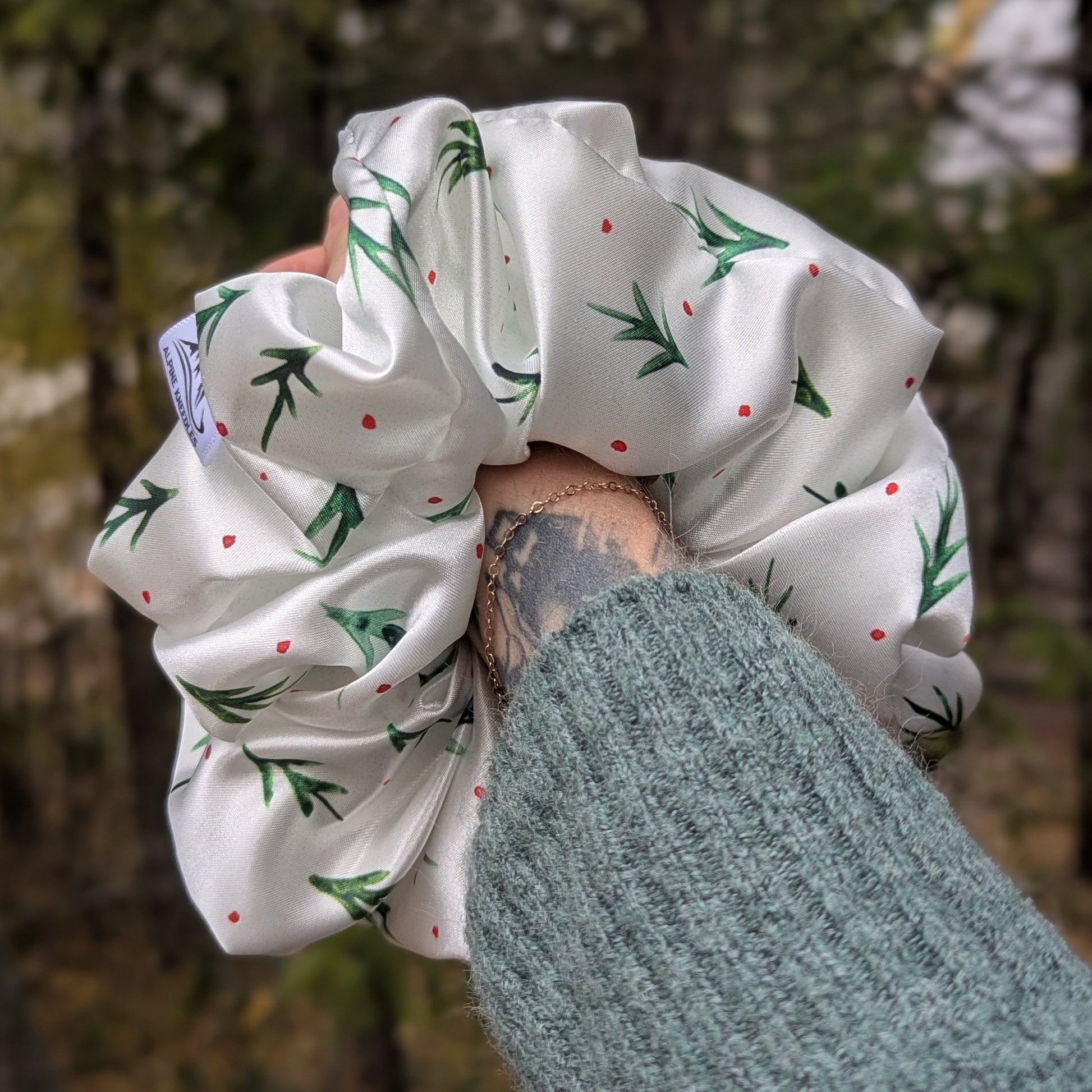 Frosted Pines - Redwood Satin Scrunchie