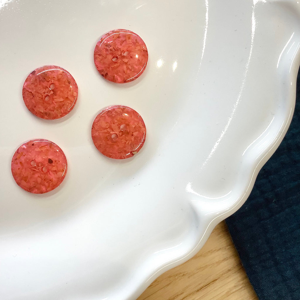 Elan ; Bouton à 2 trous, corail, 18 mm