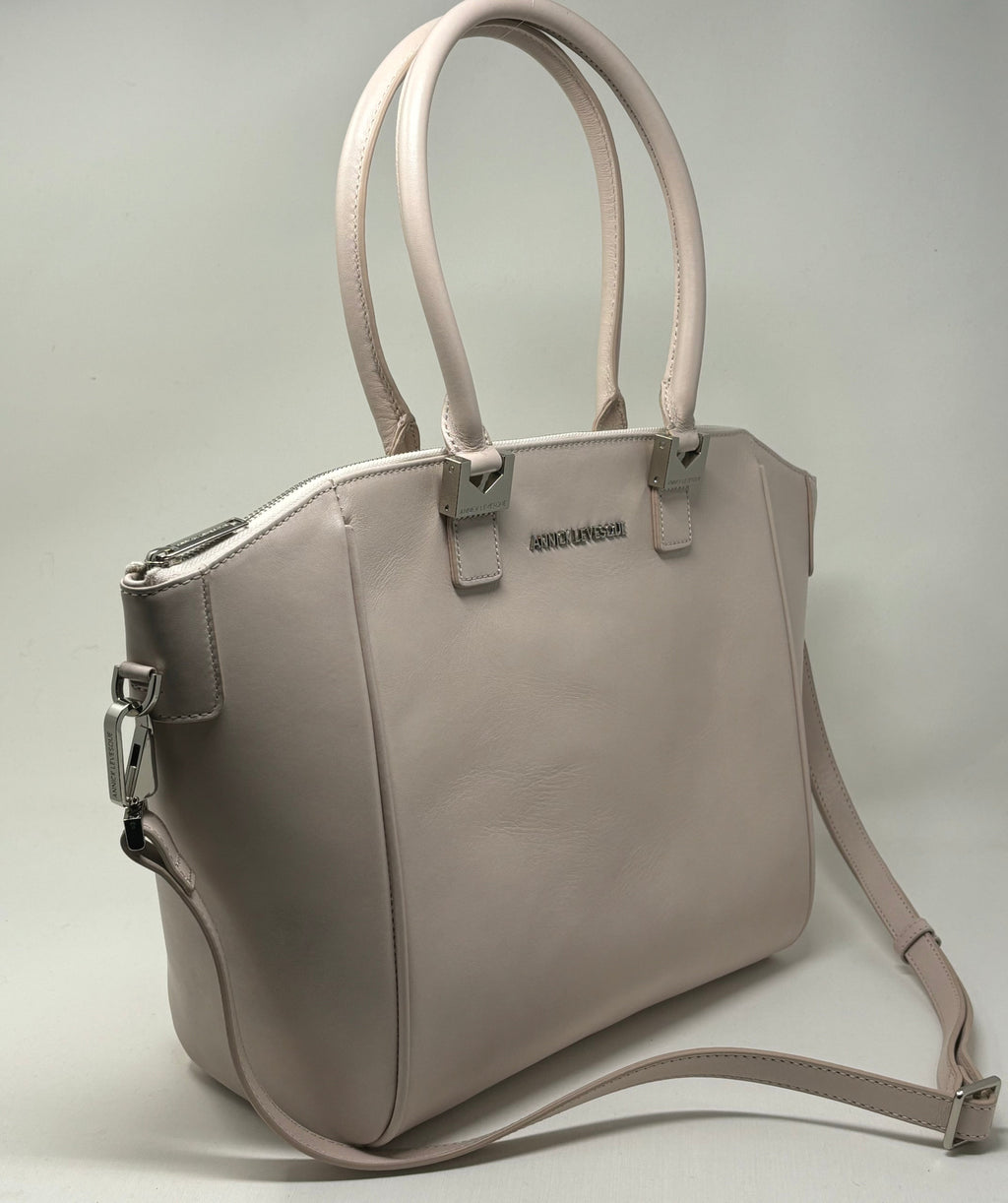 Blush Pink Leather Handbag | Mona Medium