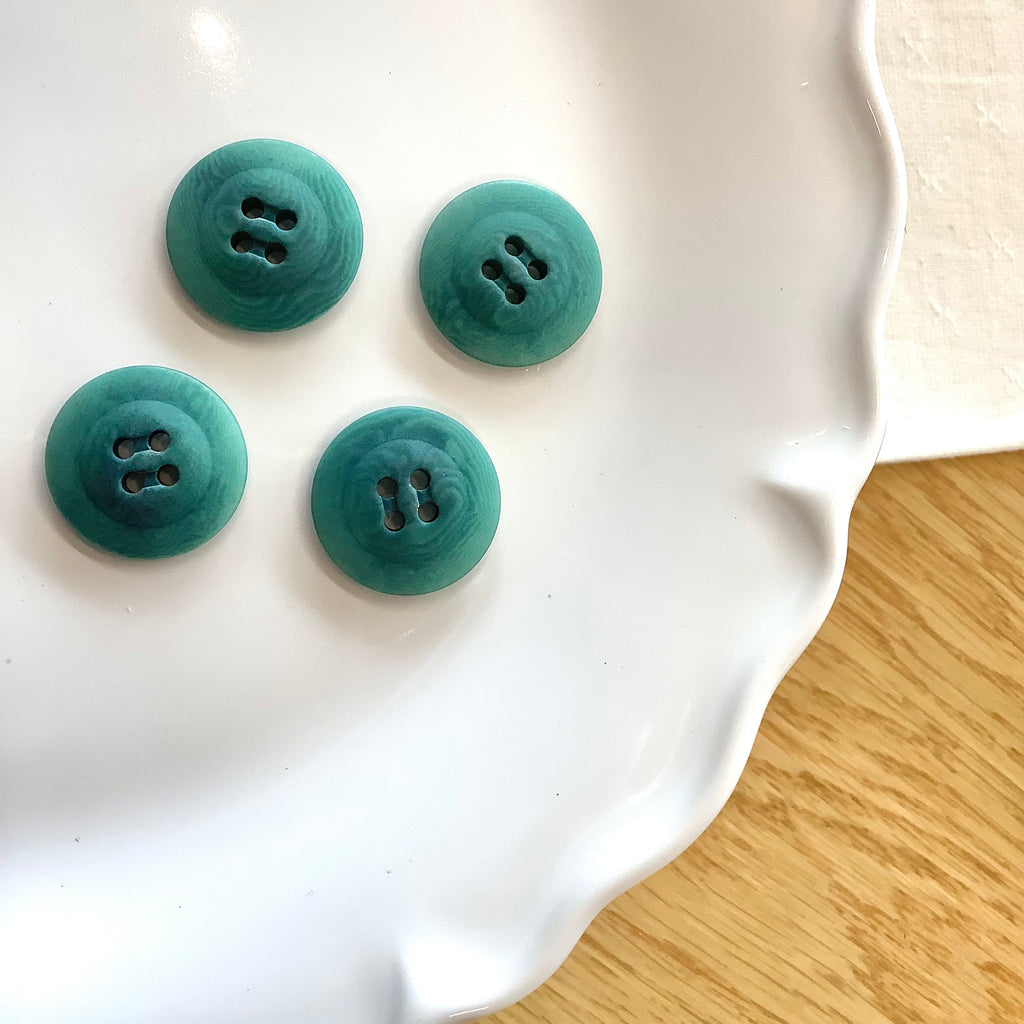 Elan ; Bouton 4 trous, vert, 23 mm