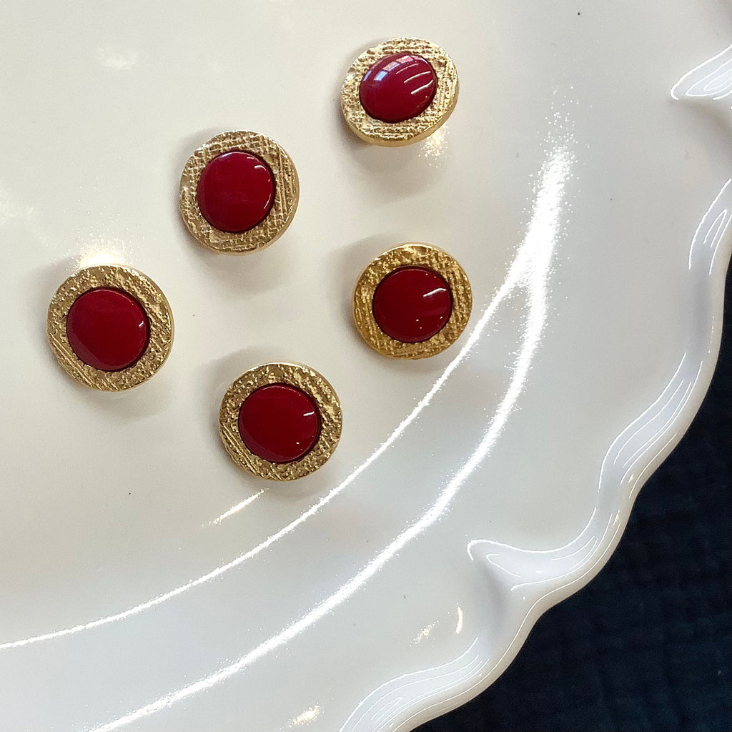 Elan ; Bouton à tige, rose et or, 15 mm