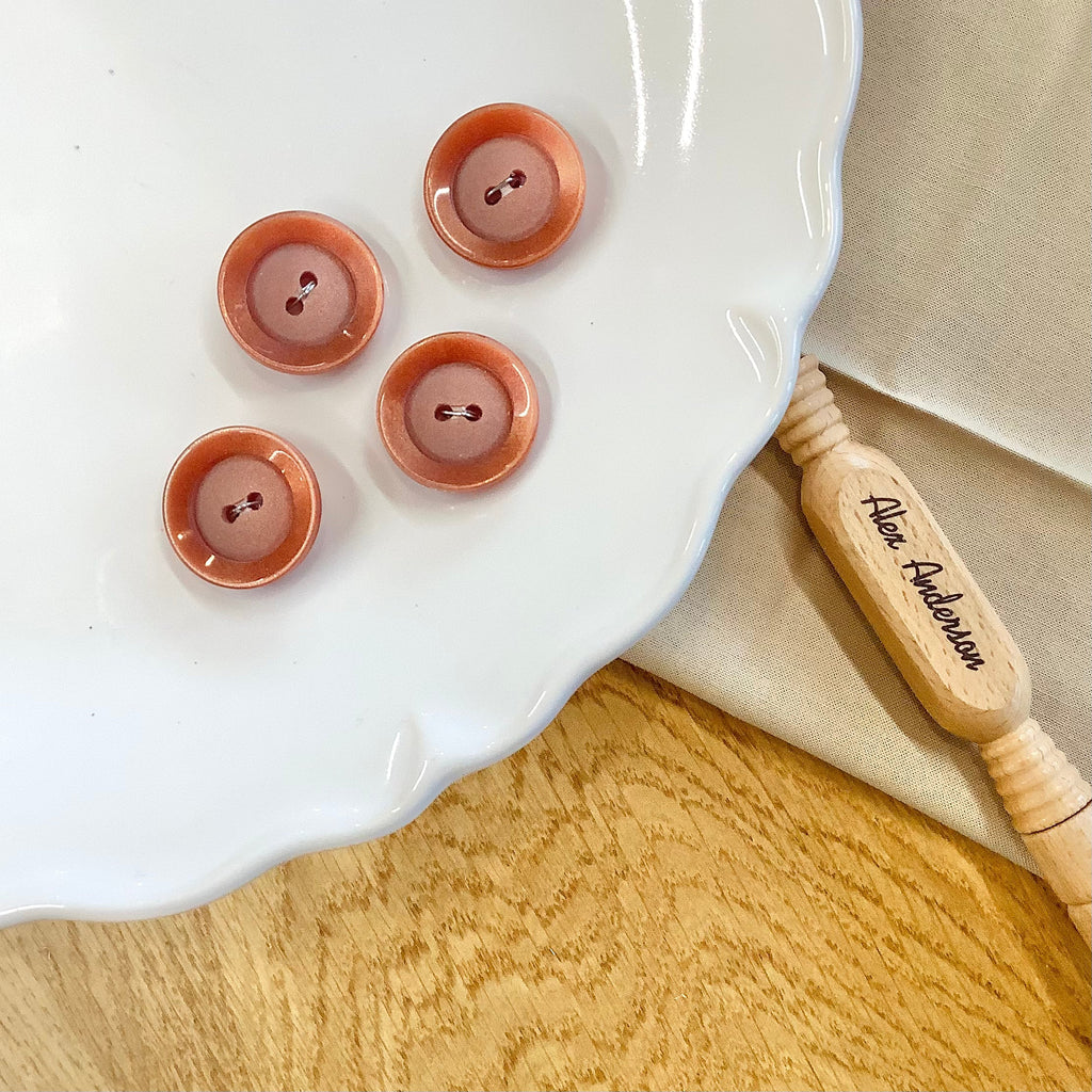 Elan ; Bouton 2 trous, rouille, 22 mm