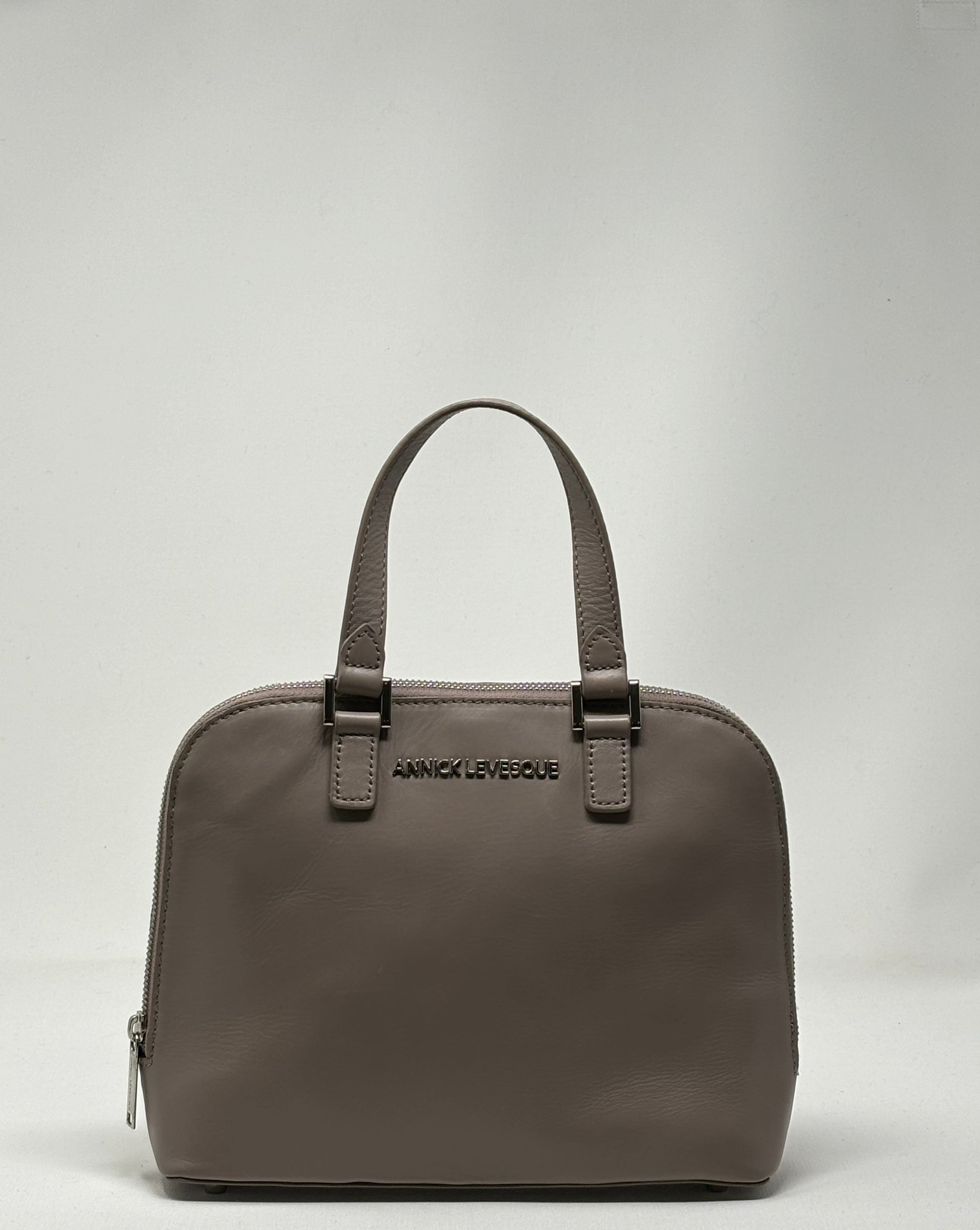 Taupe Leather Handbag | Justine