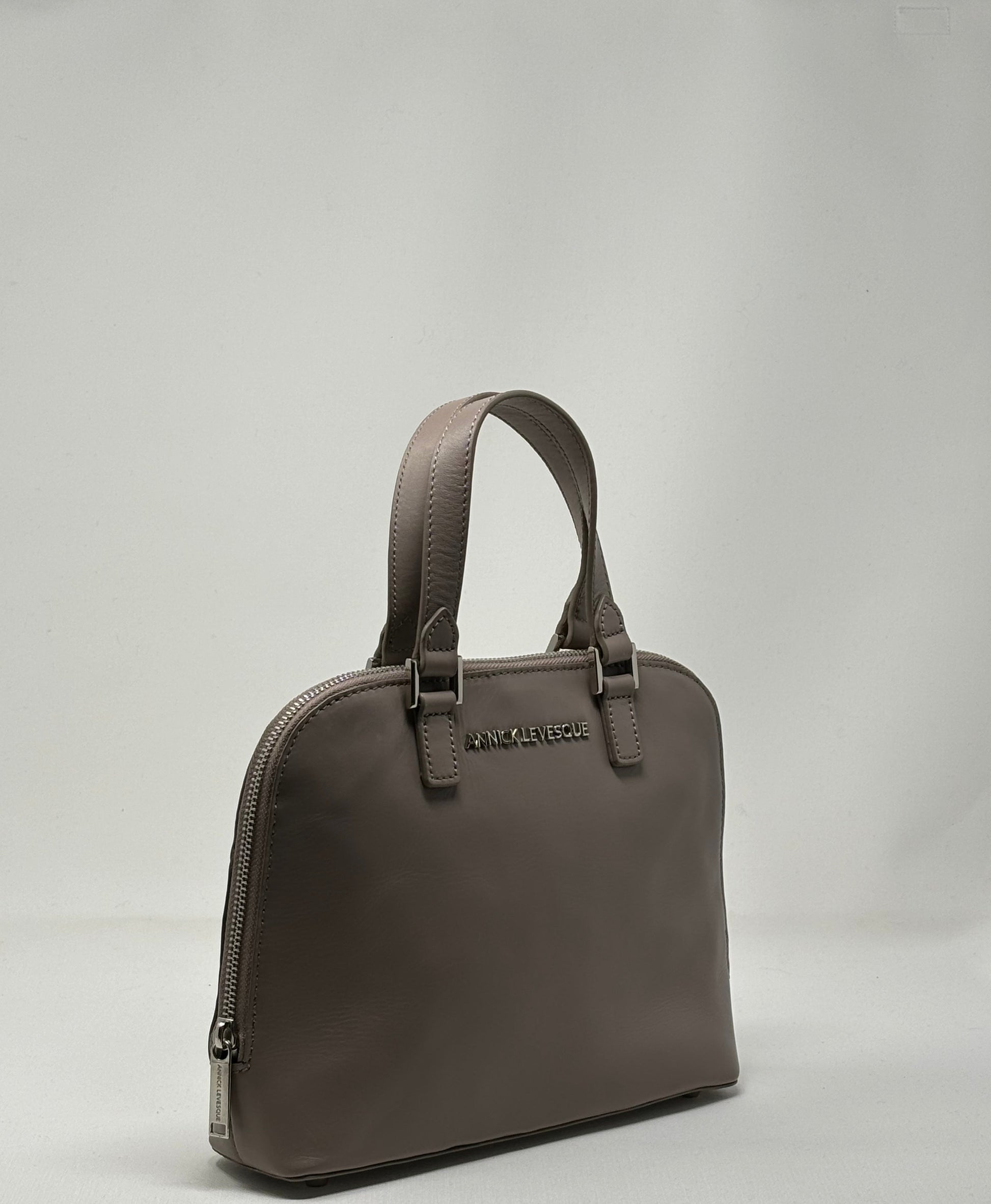 Taupe Leather Handbag | Justine