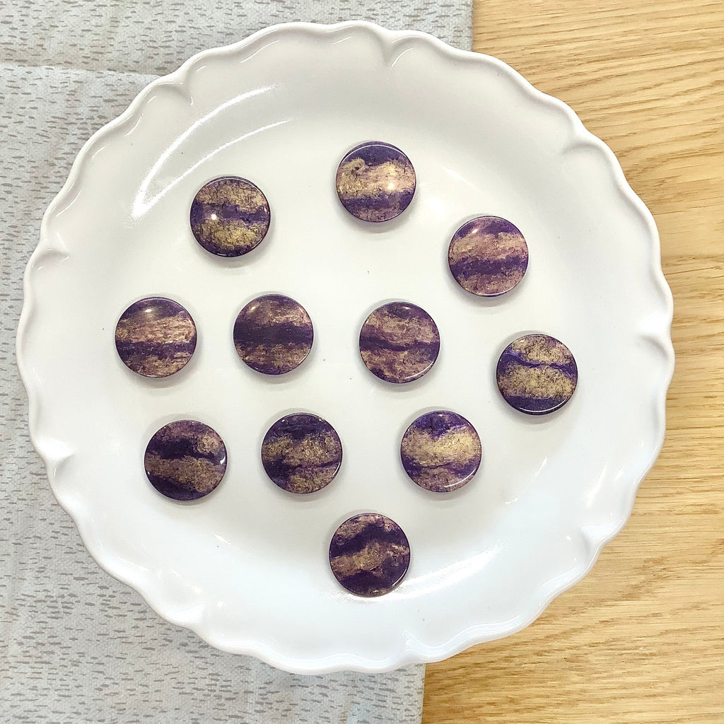 Elan ; Bouton à tige, violet métallisé, 28 mm