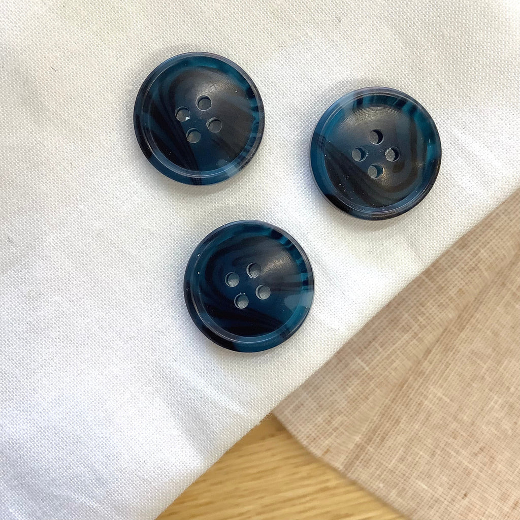 Elan ; Bouton 4 trous, bleu, 20 mm