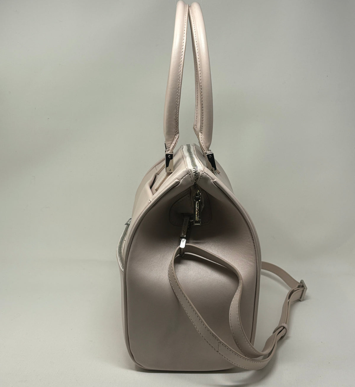 Blush Pink Leather Handbag | Mona Medium