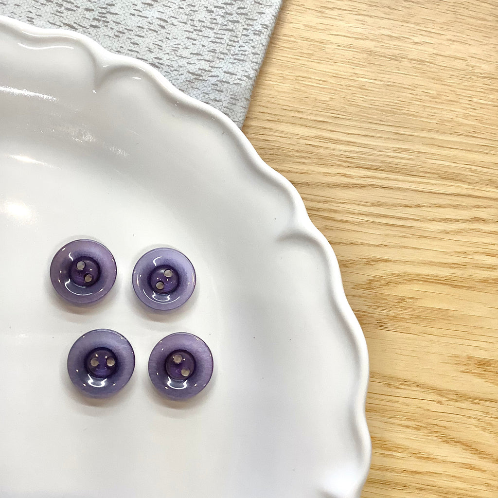 Elan ; bouton à 2 trous, violet, 18 mm