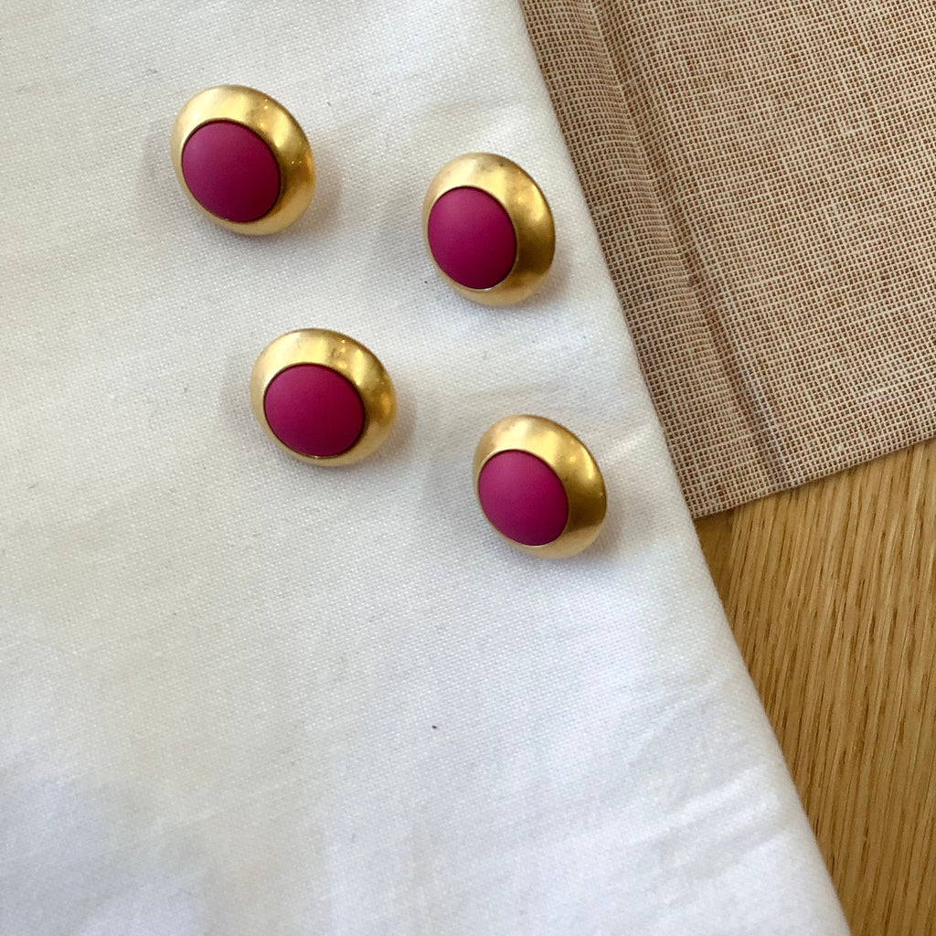 Elan ; Bouton à tige, rose et or, 15 mm