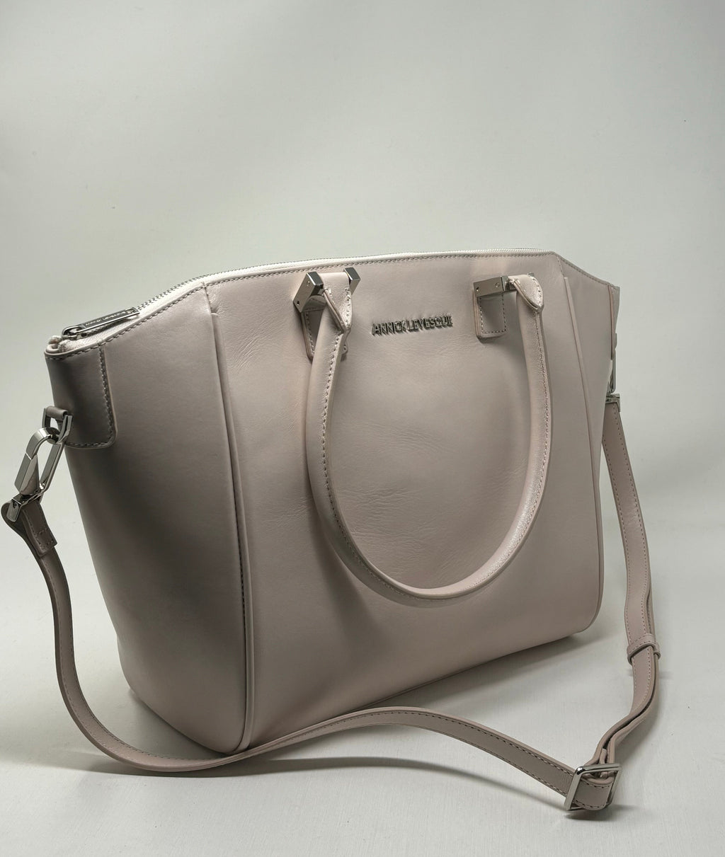 Blush Pink Leather Handbag | Mona Medium