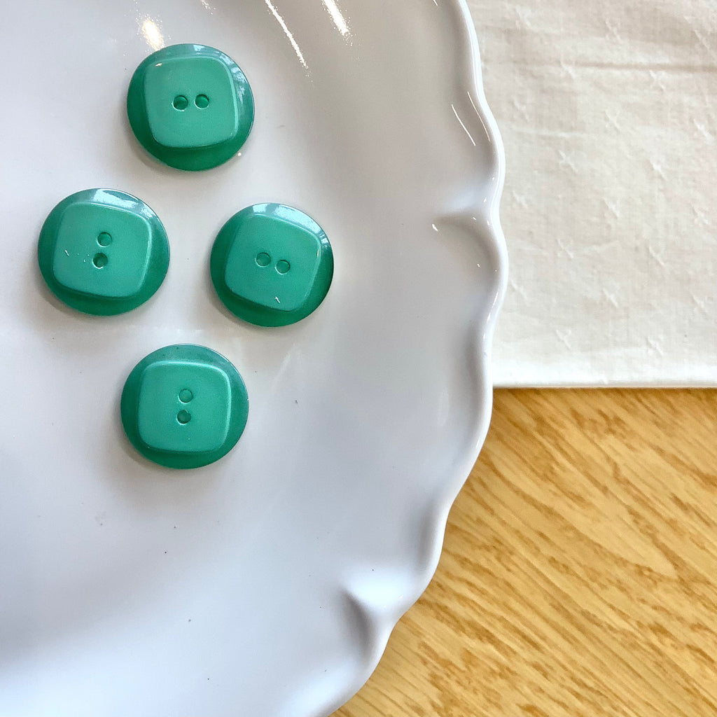 Elan ; Bouton à 2 trous, turquoise, 23 mm