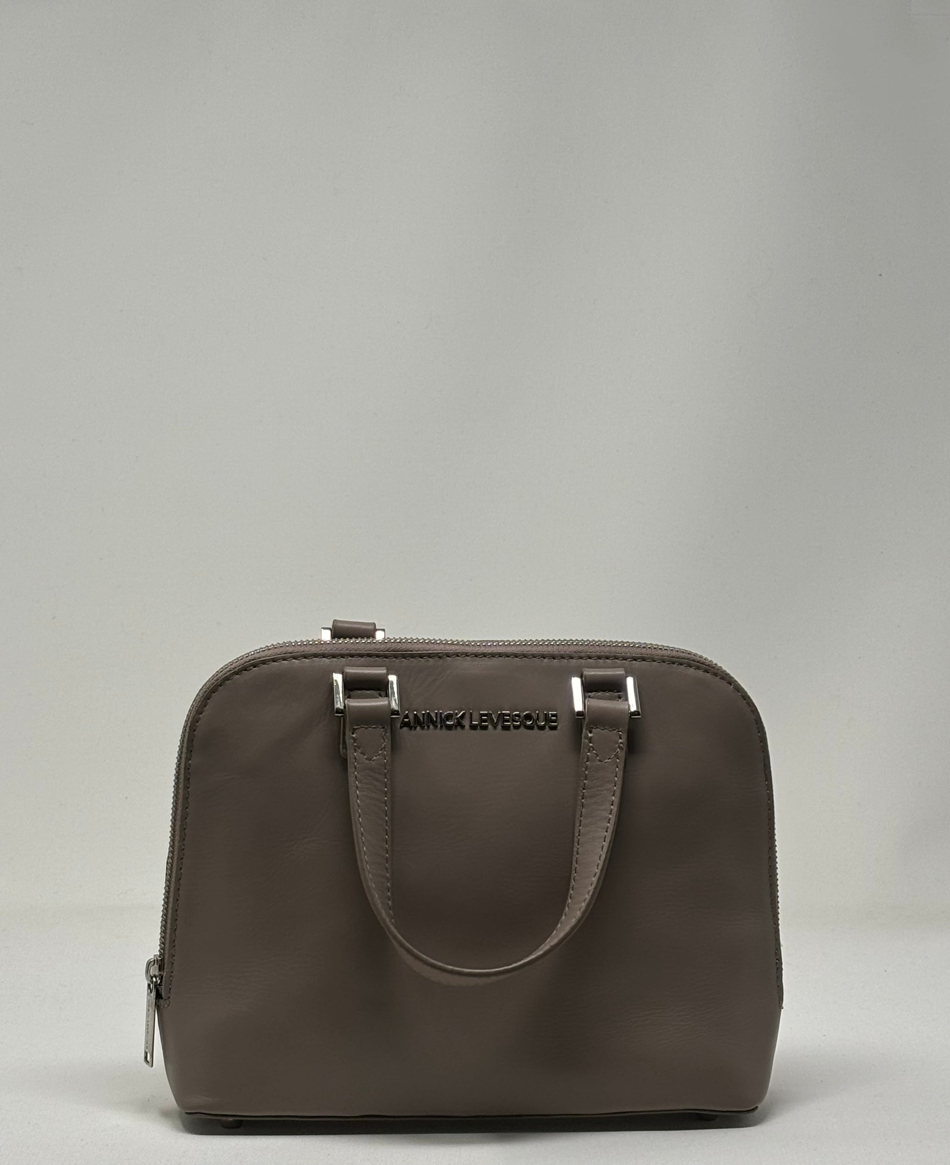 Taupe Leather Handbag | Justine