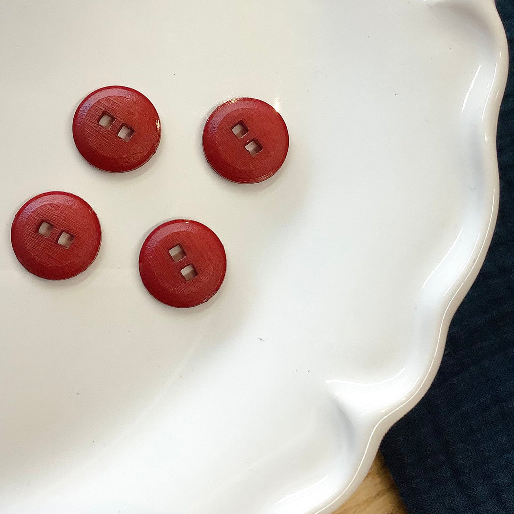 Elan ; Bouton à 2 trous, couleur vin, 15 mm